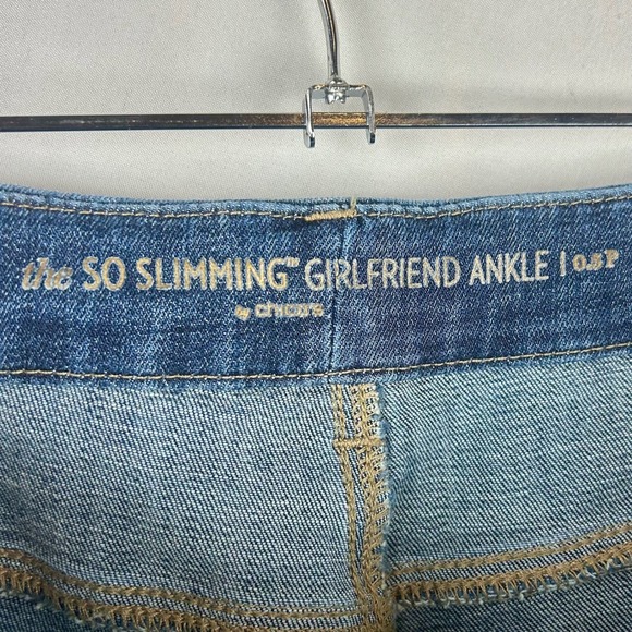 Chico's The So Slimming Girlfriend Ankle Jeans Petite Blue Denim 0.5 Small 6 - Picture 9 of 10